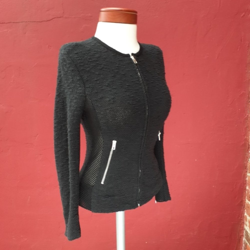 IRO Revolve Mesh Tweed Moto Jacket Blazer - Picture 4 of 8